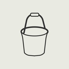 Bucket vector icon illustration sig