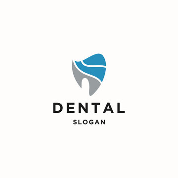 Dental logo icon flat design template 