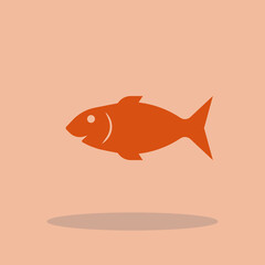 Fish vector icon illustration sign