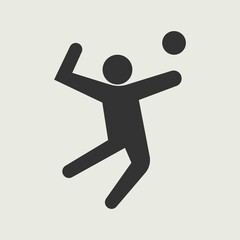 Playing volleyball vector icon illustration sign