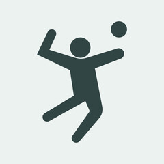 Fototapeta na wymiar Playing volleyball vector icon illustration sign