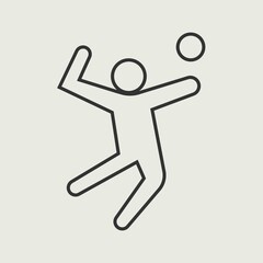 Playing volleyball vector icon illustration sign