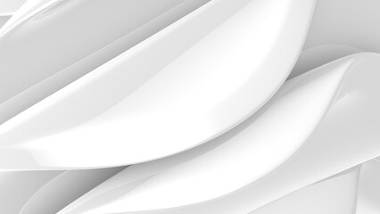 Abstract white background. Abstract white leafs. 3D. 3D rendering