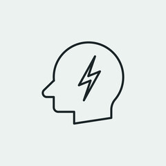 Flash in head vector icon illustration sign