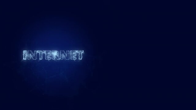 Internet title with plexus effect. Connected lines with dots. Lines title plexus