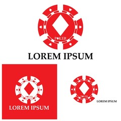 Casino chip icon  poker chip vector icon logo Casino chips for poker or roulette.Vector illustration isolated on white background