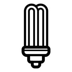 Fluorescent Lamp Flat Icon Isolated On White Background