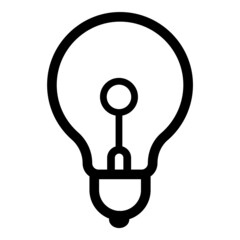 Lightbulb Flat Icon Isolated On White Background