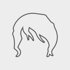 Obraz premium Wig vector icon illustration sign