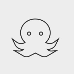 Fototapeta premium Octopus vector icon illustration sign