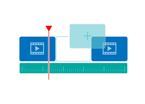 Timeline editing  video Insert. timeline display for editor and Post Production.  Sequence editing footage.