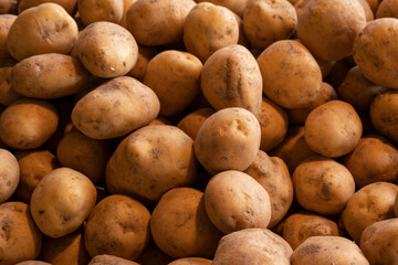 Ripe potatoes sold in the market