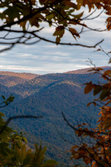 Aerial View of Mountains With Fall Foliage in Virginia