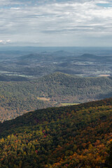 Fototapeta na wymiar Aerial View of Old Rag Mountains in Fall with Foliage