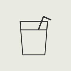 Juice cup vector icon illustration sign