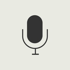 Microphone vector icon illustration sign