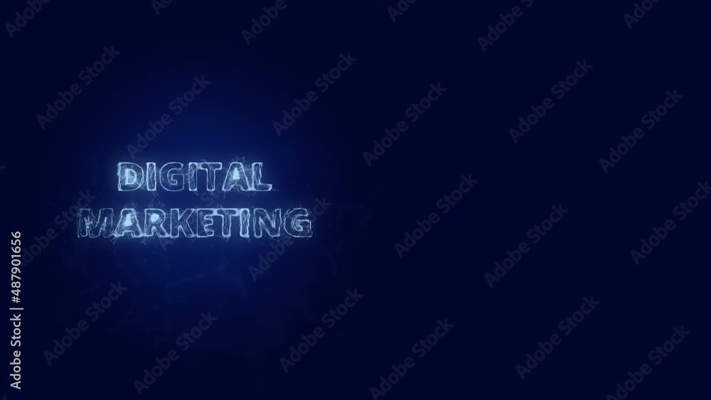 Leinwandbilder Digital Marketing title with plexus effect. Connected lines with dots. Lines title plexus