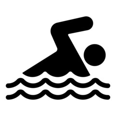 Swim Flat Icon Isolated On White Background