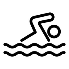 Swim Flat Icon Isolated On White Background