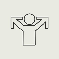 Arms up vector icon illustration sign