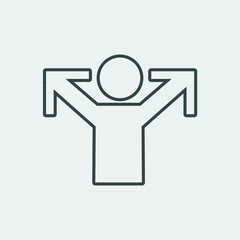 Arms up vector icon illustration sign