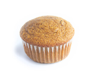 Homemade Pumpkin Spice Muffin Isolated on White
