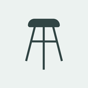 Wooden chair vector icon illustration sign