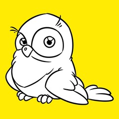 Little owl bird character illustration cartoon