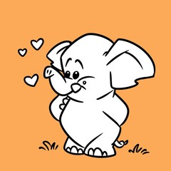 little elephant character animal illustration cartoon
