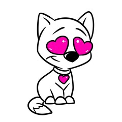 Cat love postcard character illustration cartoon