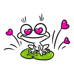 little frog character animal postcard love illustration cartoon
