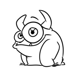 Naklejka premium Monster guardian character illustration cartoon