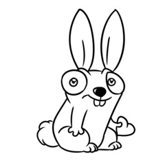 Obraz premium Hare parody character illustration cartoon