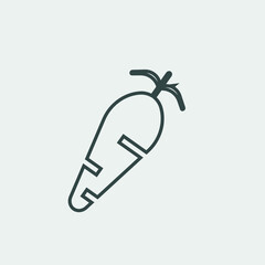 Carrot vector icon illustration sign