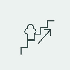 Upstairs vector icon illustration sign