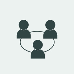 Users vector icon illustration sign