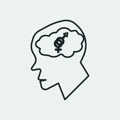 Gender thinking vector icon solid grey