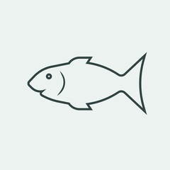 Fish vector icon illustration sign