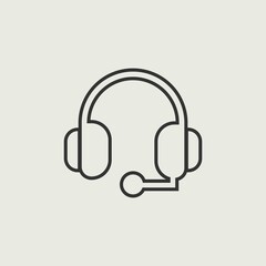 Headsets vector icon illustration sign