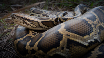 Obraz premium Burmese Python (Python bivittatus)
