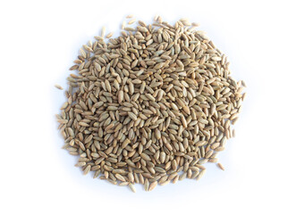 Whole Grain Rye Berries in Heap or Pile Isolated on White
