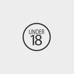 Under 18 vector icon solid grey