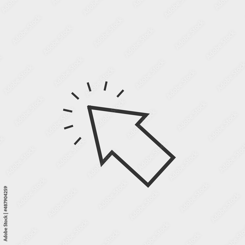 Sticker Click vector icon solid grey