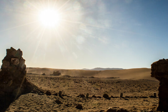 Sun in the atacama desert