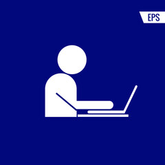 Using laptop vector icon illustration sign