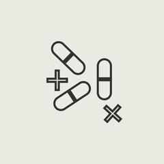 Pills vector icon illustration sign