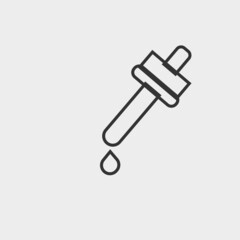 Dropper vector icon solid grey