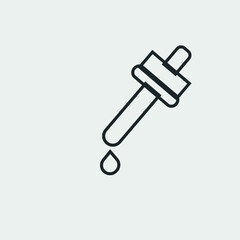 Dropper vector icon solid grey