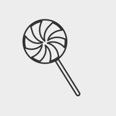 Lollipop vector icon solid grey