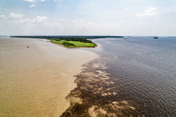 Amazon and Rio Negro, Manaus city, Brazil